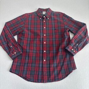 Brooks Brothers Regent Flannel Button Down Shirt Mens L Red Plaid Casual